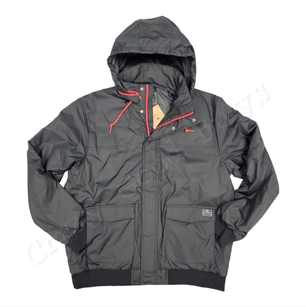 Nike Storm-Fit Skateboarding Coat, Packable, Consealed Hood, Black & Red, XL